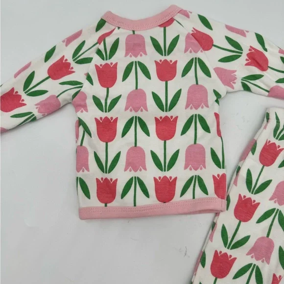 M+A MONICA + ANDY ORGANIC PINK TULIP KIMONO FOOTIE OUTFIT 🌸SZ NB🌸 - Picture 9 of 13